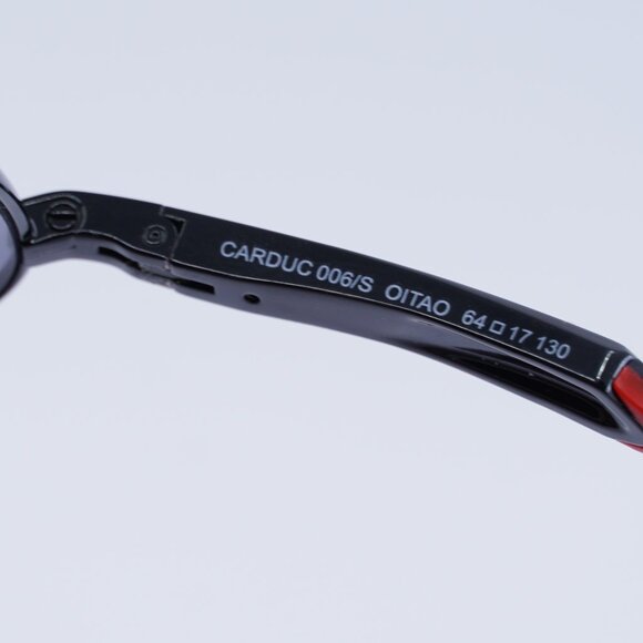 Carrera CARDUC 006/S 0OIT AO Sunglasses Black/Red Rectangle Frame, Red Lenses - Picture 8 of 10